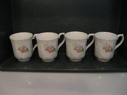 Retro luster chodziez tulip, forget-me-not mugs in one, 4 pcs