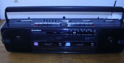 Two-cassette radio tape recorder.