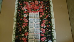 Retro tablecloth calendar from the 1980s------, in ironed condition, strong canvas