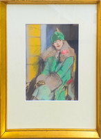 Endre the Hunter (1901 - 1944): lady in a green hat