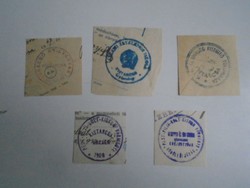 D202352 KISTARCSA   régi bélyegző-lenyomatok   5 db.   kb 1900-1950's