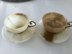 Vintage onyx cups with gold-plated fittings
