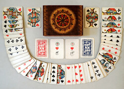 Vintage antique piatnik trademark card stamp double deck tarok card divination card seed card box