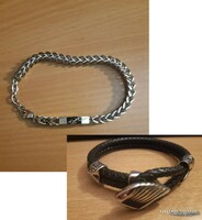 Sector steel bracelet + gift angel wing leather bracelet