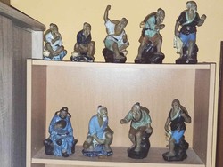 Kínai halász kerámia figura gyűjtemény