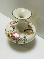 Violet vase with butterfly pattern by Zsolnay