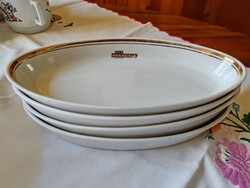 4 Pannonian plain porcelain oval plates