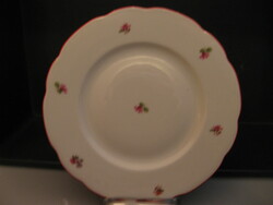 Antique small cyclamen plate with red edges