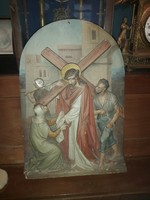 Antique Jesus three-dimensional wall picture. 1800's.
