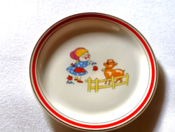 Zsolnay children's flat plate with messages