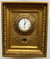 19th Century Mini Biedermeier Frame Clock with Mechanical Movement