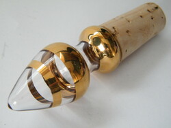 Glass stopper with gilded blown glass top, cork stopper