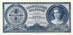 One billion milpengő 1946 2. Ounce unbent