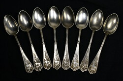 Antique aputto embossed silver-plated teaspoon set!