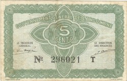 5 Cent cents 1942 French Indochina military