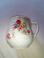 Vintage Zsolnay potted mug with meadow flowers