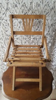 Vintage folding, children's wooden camping chair