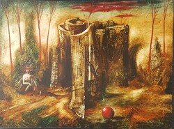 András Győrfi - the guardian of the labyrinth 60 x 80 cm oil on canvas