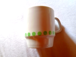 Stackable green polka dot cup, mug 1 from the 1970s.