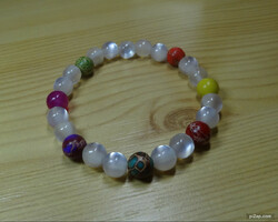 The effect of several kinds of minerals in one bracelet, made of 8 mm beads