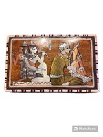 Egyptian patterned wooden cigar/jewelry holder