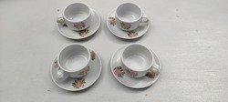 4 Romanian porcelain coffee cups with bottoms