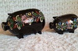 Folk painted ceramic pig bushings