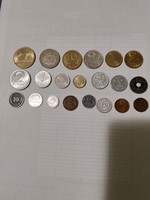 Hungarian forint coin series from one hundred forints to 2 fils, some of which have multiple issues....