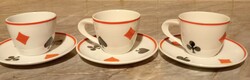 Zsolnay French card pattern coffee cups