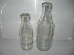Old half and one liter milk bottles
