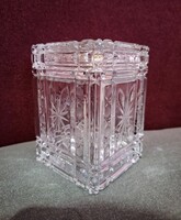 Beautiful old polished crystal cigarette holder box