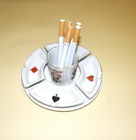 Card pattern smoking set - mustercshutz porcelain from the 20s