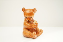 Old Bodrogkeresztúr ceramic teddy bear / retro Hungarian ceramics / hand-painted bear sorry
