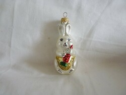 Retro-style glass Christmas tree decoration - with bunny carrots!