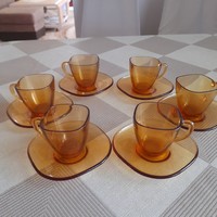VERECO francia borostyán jénai négyzetes kávéskészlet