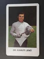 Kártyanaptár 1979 - Dr. Kamuti Jenő, Vegyél Részt, Edzett Ifjúságért feliratos régi zsebnaptár
