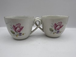 Pair of Weisswasser porcelain coffee cups, 5 x 6 cm. 4956