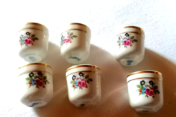Zsolnay rosy, spring floral, retro brandy cup set