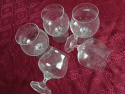 Five cognac glass glasses with a base, height 11.5 cm. He has.