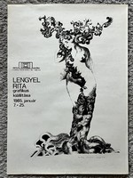 Lengyel Rita festőművész Kiállítási Plakát 1985 Dedikált