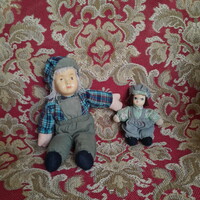 Pair of vintage porcelain head dolls