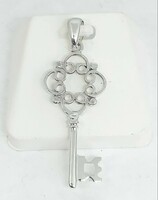 Silver key pendant, Art Nouveau style 925 silver new jewelry