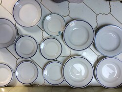 12 Zsolnay porcelain plates with Balatonboglár state farm inscription, set pieces
