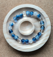 Blue cracked pearl bracelet