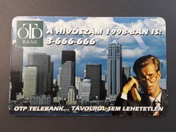 Kártyanaptár 1998 - OTP Telebank, Távolról sem lehetetlen feliratos retró, régi zsebnaptár