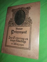 Luitpold Karl Joseph Wilhelm bajor régensherceg születése kiadvány gótbetűs német a képes kiadvány