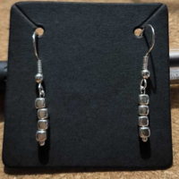 Silver checkered earrings