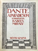 Dante komédiája: A Paradicsom - merített papíron, Zádor István könyvdíszeivel, 1923