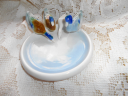 Metzler & Ortloff German porcelain jewelry holder bowl with 4 duck figures