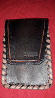 Old charlie thick brown genuine leather lacing technique boxed cigarette holder as shown in the pictures